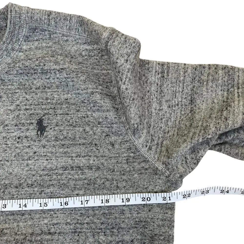 Polo Ralph Lauren Mens Sz S Heathered Grey Fine Knit Crewneck Sweater Classic